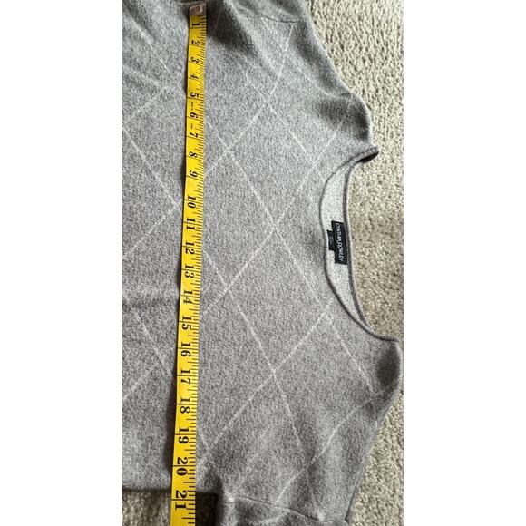 Cynthia Rowley Smart Heather Grey White Checked Soft Knit Jumper Women's Large - Picture 6 of 7